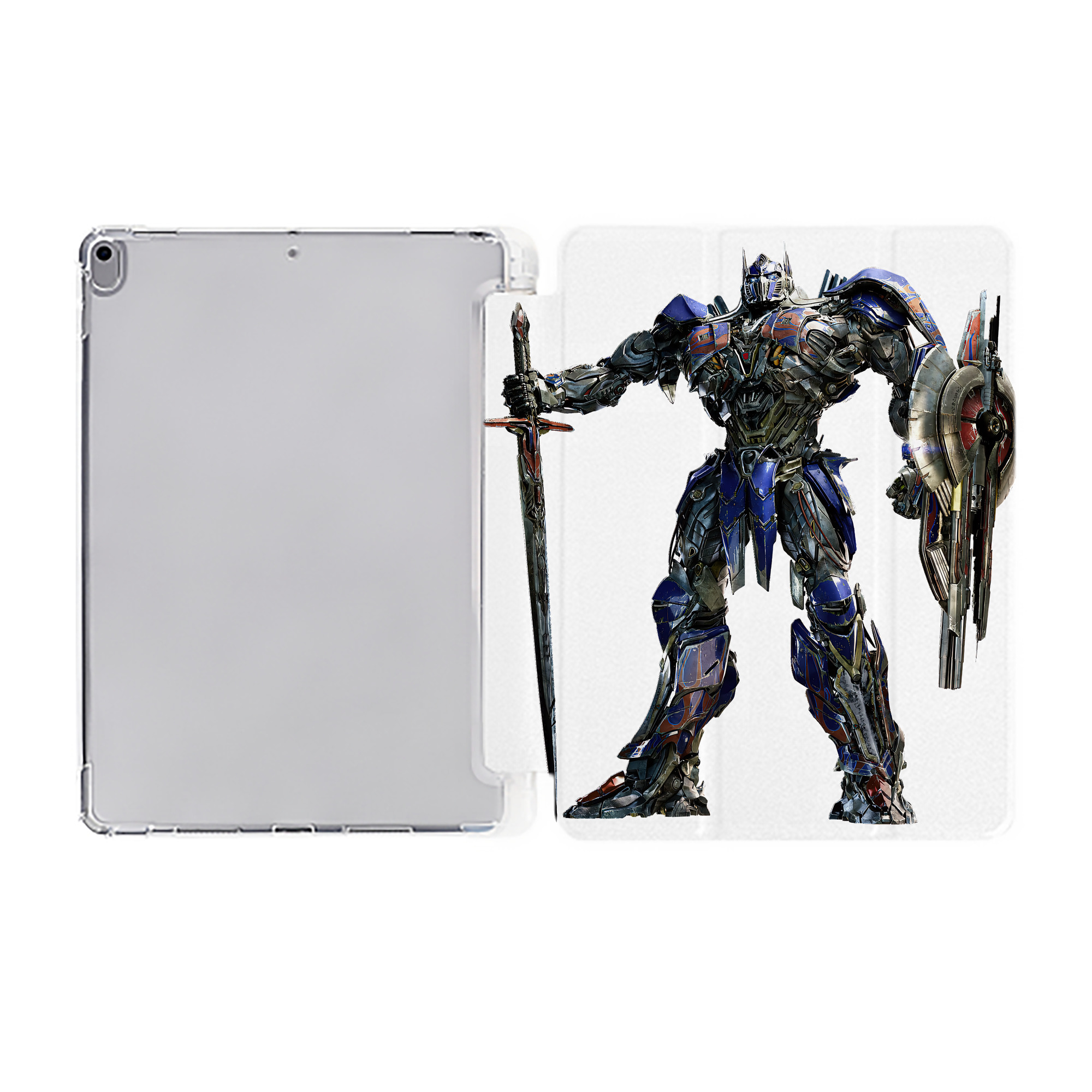 （画像用） Transformers トランスフォーマー IPad ケース ペン収納付き 三つ折りスタンド PUレザー×シリコン 対応機種9.5/10.5/10.9インチ